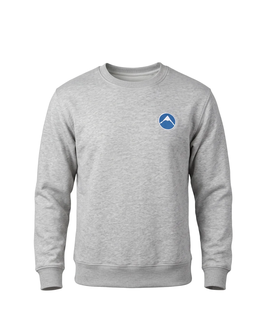 KI-Produktbild: dasselbe Sweatshirt glatt und gerade auf weißem Grund, wie im Onlineshop.