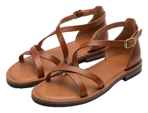 Riemchensandalen Cognac